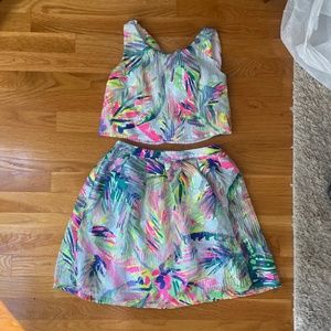 Lilly Pulitzer crop and skirt set size 00